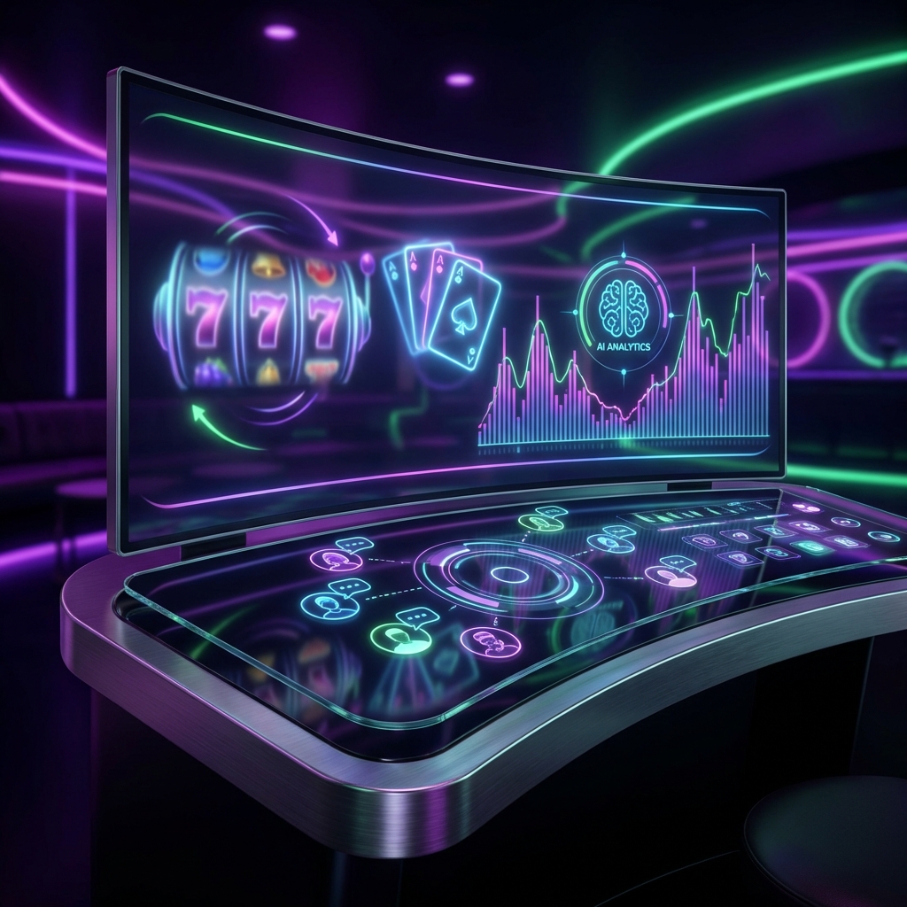 Modern iGaming platform interface with AI-powered analytics and player engagement features